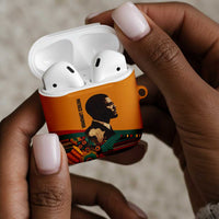 Patrice Lumumba AirPods Case with Profile Portrait and Bold Africa Will Rise Statement - Wonder Print Shop