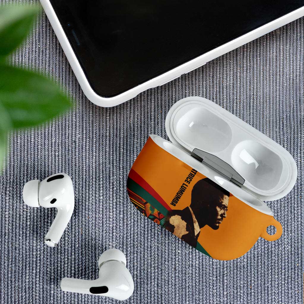 Patrice Lumumba AirPods Case with Profile Portrait and Bold Africa Will Rise Statement - Wonder Print Shop