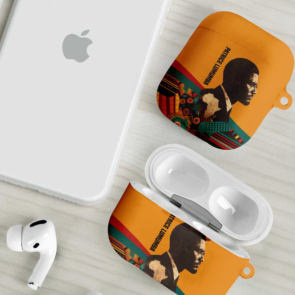 Patrice Lumumba AirPods Case with Profile Portrait and Bold Africa Will Rise Statement - Wonder Print Shop