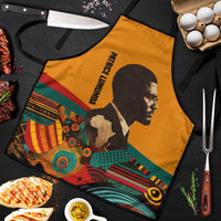 Patrice Lumumba Apron with Profile Portrait and Bold Africa Will Rise Statement - Wonder Print Shop