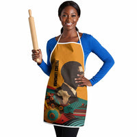 Patrice Lumumba Apron with Profile Portrait and Bold Africa Will Rise Statement - Wonder Print Shop