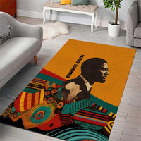 Patrice Lumumba Area Rug with Profile Portrait and Bold Africa Will Rise Statement - Wonder Print Shop