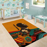 Patrice Lumumba Area Rug with Profile Portrait and Bold Africa Will Rise Statement - Wonder Print Shop