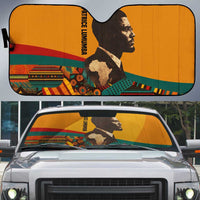 Patrice Lumumba Auto Sun Shade with Profile Portrait and Bold Africa Will Rise Statement - Wonder Print Shop