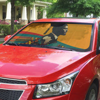 Patrice Lumumba Auto Sun Shade with Profile Portrait and Bold Africa Will Rise Statement - Wonder Print Shop