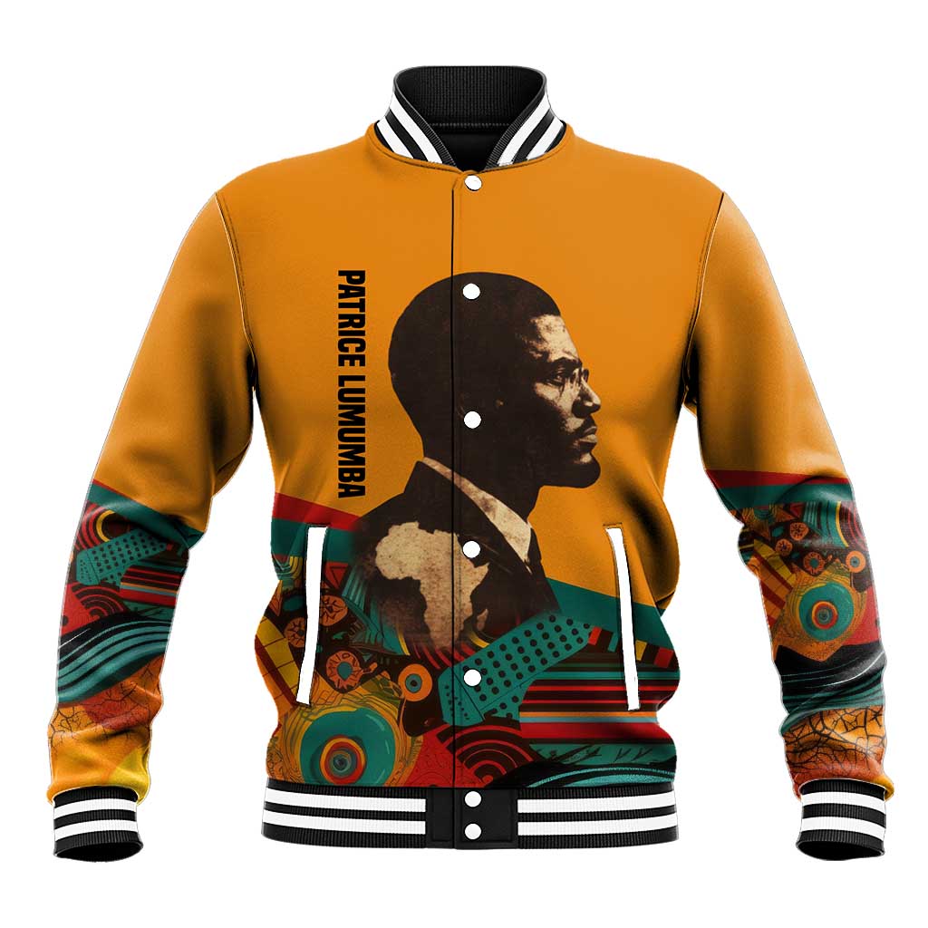 Patrice Lumumba Baseball Jacket with Profile Portrait and Bold Africa Will Rise Statement - Wonder Print Shop