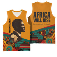 Patrice Lumumba Basketball Jersey with Profile Portrait and Bold Africa Will Rise Statement - Wonder Print Shop