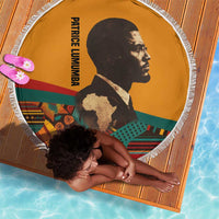Patrice Lumumba Beach Blanket with Profile Portrait and Bold Africa Will Rise Statement - Wonder Print Shop