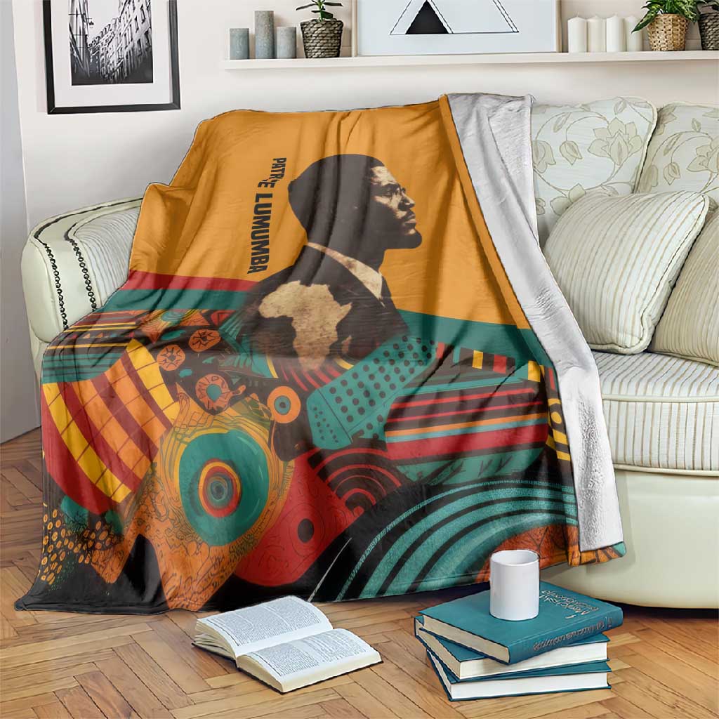 Patrice Lumumba Blanket with Profile Portrait and Bold Africa Will Rise Statement - Wonder Print Shop