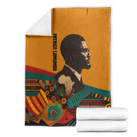 Patrice Lumumba Blanket with Profile Portrait and Bold Africa Will Rise Statement - Wonder Print Shop
