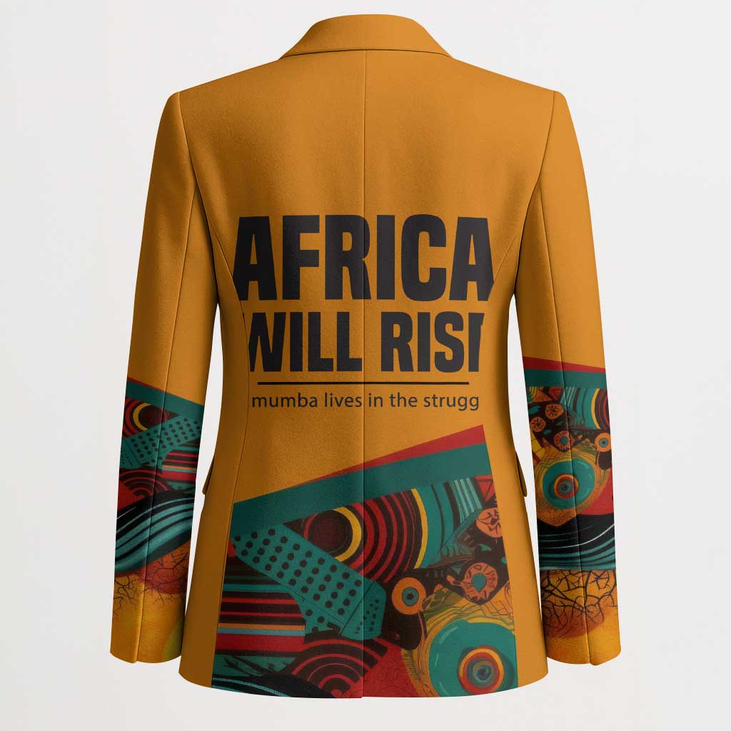Patrice Lumumba Blazer with Profile Portrait and Bold Africa Will Rise Statement - Wonder Print Shop