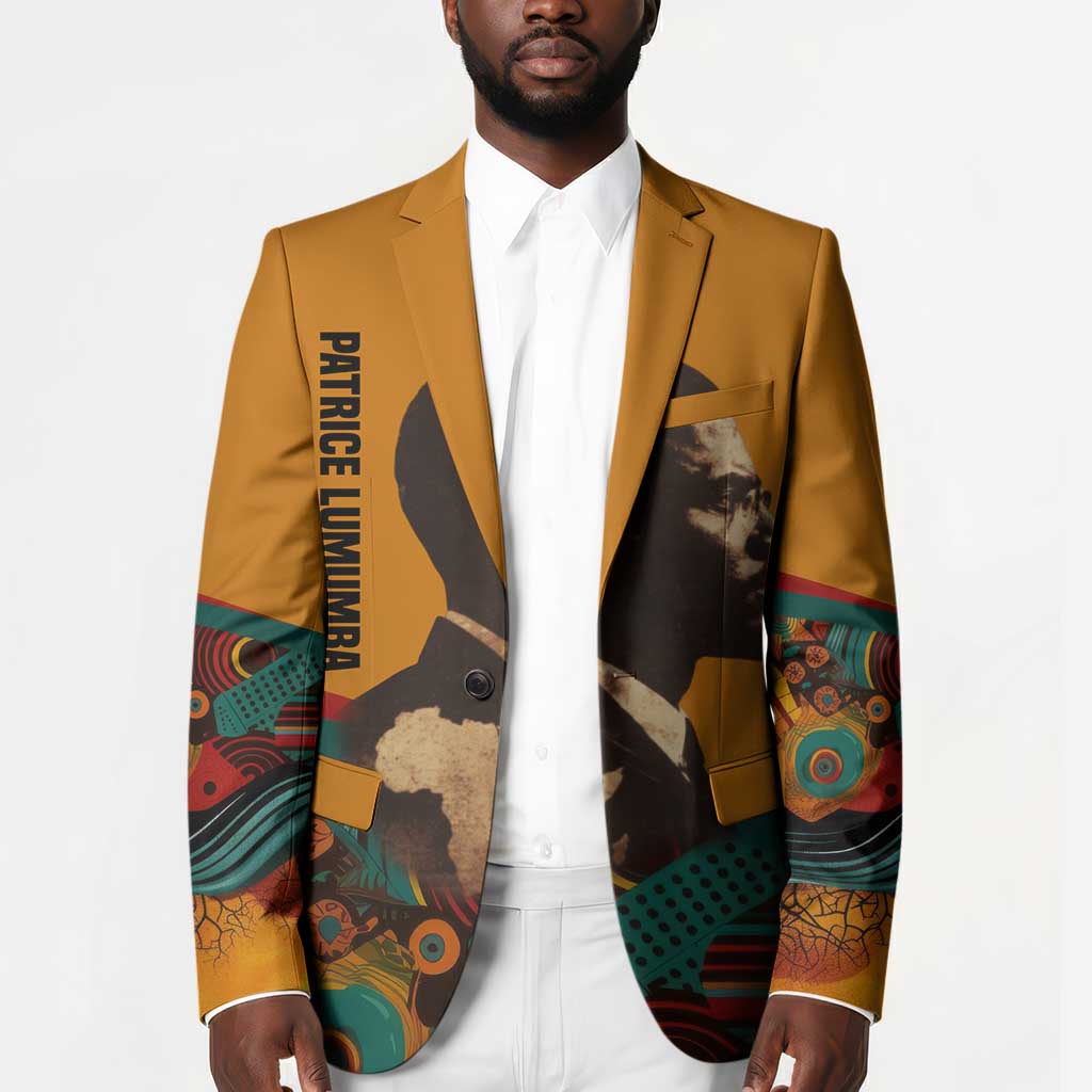 Patrice Lumumba Blazer with Profile Portrait and Bold Africa Will Rise Statement - Wonder Print Shop