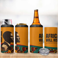 Patrice Lumumba 4 in 1 Can Cooler Tumbler with Profile Portrait and Bold Africa Will Rise Statement - Wonder Print Shop