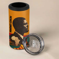 Patrice Lumumba 4 in 1 Can Cooler Tumbler with Profile Portrait and Bold Africa Will Rise Statement - Wonder Print Shop
