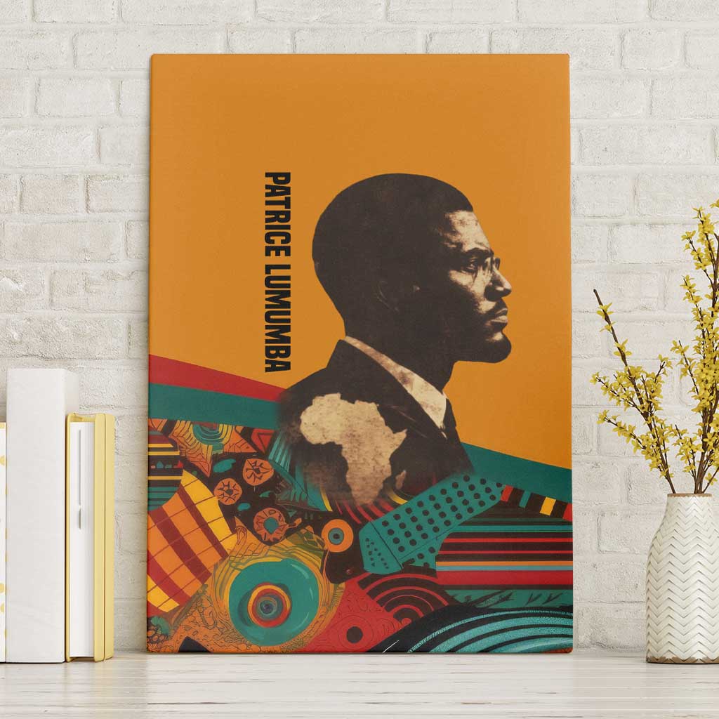 Patrice Lumumba Canvas Wall Art with Profile Portrait and Bold Africa Will Rise Statement - Wonder Print Shop