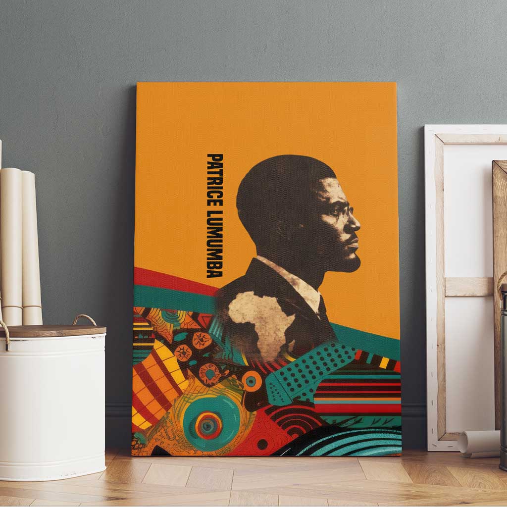 Patrice Lumumba Canvas Wall Art with Profile Portrait and Bold Africa Will Rise Statement - Wonder Print Shop