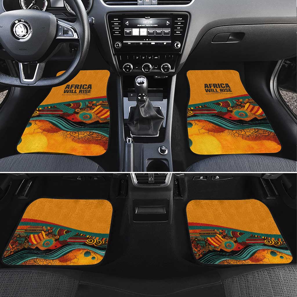 Patrice Lumumba Car Mats with Profile Portrait and Bold Africa Will Rise Statement - Wonder Print Shop