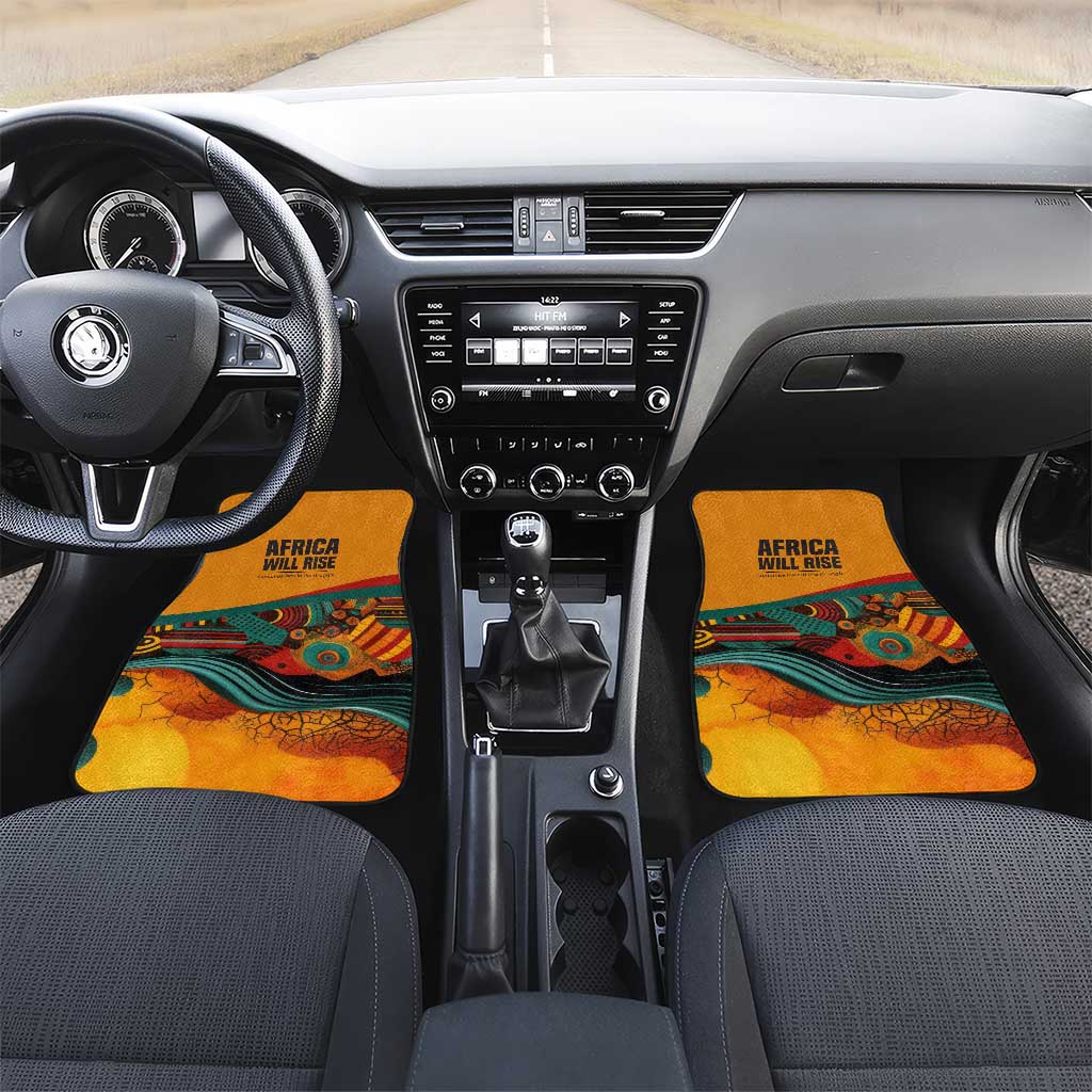 Patrice Lumumba Car Mats with Profile Portrait and Bold Africa Will Rise Statement - Wonder Print Shop