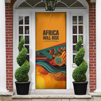 Patrice Lumumba Door Cover with Profile Portrait and Bold Africa Will Rise Statement - Wonder Print Shop
