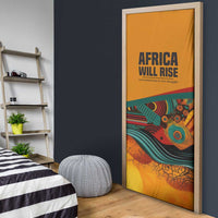 Patrice Lumumba Door Cover with Profile Portrait and Bold Africa Will Rise Statement - Wonder Print Shop