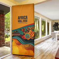 Patrice Lumumba Door Cover with Profile Portrait and Bold Africa Will Rise Statement - Wonder Print Shop