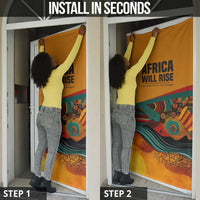 Patrice Lumumba Door Cover with Profile Portrait and Bold Africa Will Rise Statement - Wonder Print Shop