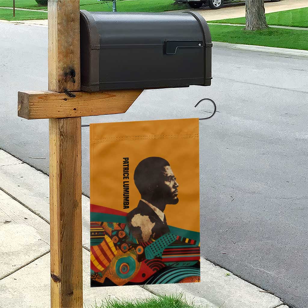 Patrice Lumumba Garden Flag with Profile Portrait and Bold Africa Will Rise Statement - Wonder Print Shop