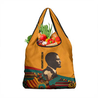 Patrice Lumumba Grocery Bag with Profile Portrait and Bold Africa Will Rise Statement - Wonder Print Shop