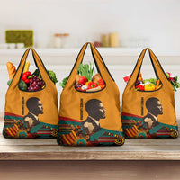 Patrice Lumumba Grocery Bag with Profile Portrait and Bold Africa Will Rise Statement - Wonder Print Shop