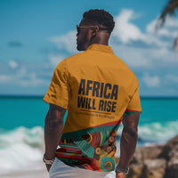 Patrice Lumumba Hawaiian Shirt with Profile Portrait and Bold Africa Will Rise Statement - Wonder Print Shop