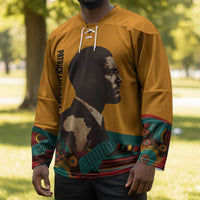 Patrice Lumumba Hockey Jersey with Profile Portrait and Bold Africa Will Rise Statement - Wonder Print Shop