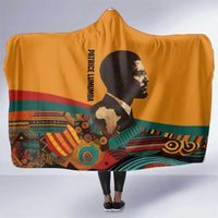 Patrice Lumumba Hooded Blanket with Profile Portrait and Bold Africa Will Rise Statement - Wonder Print Shop