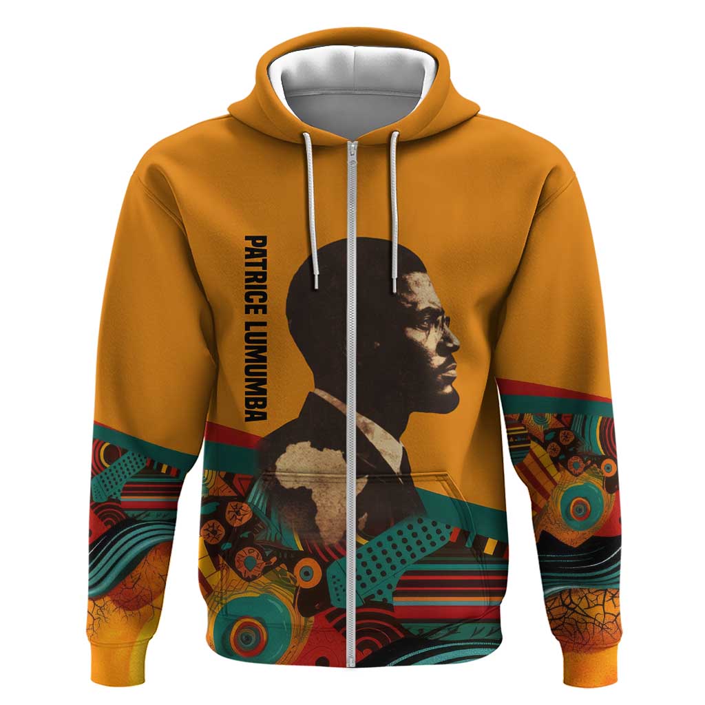 Patrice Lumumba Hoodie with Profile Portrait and Bold Africa Will Rise Statement - Wonder Print Shop