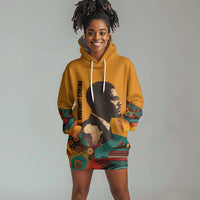 Patrice Lumumba Hoodie Dress with Profile Portrait and Bold Africa Will Rise Statement - Wonder Print Shop