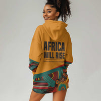 Patrice Lumumba Hoodie Dress with Profile Portrait and Bold Africa Will Rise Statement - Wonder Print Shop