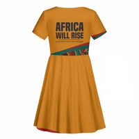 Patrice Lumumba Kid Short Sleeve Dress with Profile Portrait and Bold Africa Will Rise Statement - Wonder Print Shop