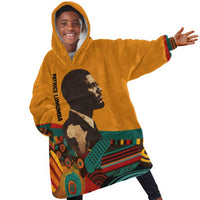Patrice Lumumba Kid Wearable Blanket Hoodie with Profile Portrait and Bold Africa Will Rise Statement - Wonder Print Shop