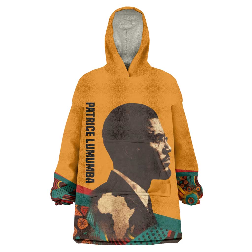 Patrice Lumumba Kid Wearable Blanket Hoodie with Profile Portrait and Bold Africa Will Rise Statement - Wonder Print Shop