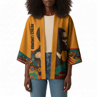 Patrice Lumumba Kimono with Profile Portrait and Bold Africa Will Rise Statement - Wonder Print Shop