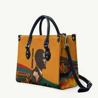 Patrice Lumumba Leather Bag with Profile Portrait and Bold Africa Will Rise Statement - Wonder Print Shop