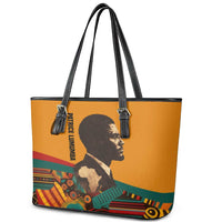 Patrice Lumumba Leather Tote Bag with Profile Portrait and Bold Africa Will Rise Statement - Wonder Print Shop