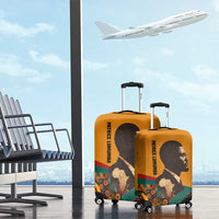 Patrice Lumumba Luggage Cover with Profile Portrait and Bold Africa Will Rise Statement - Wonder Print Shop