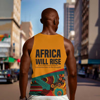 Patrice Lumumba Men Tank Top with Profile Portrait and Bold Africa Will Rise Statement - Wonder Print Shop