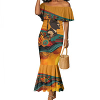 Patrice Lumumba Mermaid Dress with Profile Portrait and Bold Africa Will Rise Statement - Wonder Print Shop