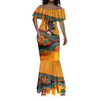 Patrice Lumumba Mermaid Dress with Profile Portrait and Bold Africa Will Rise Statement - Wonder Print Shop