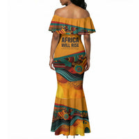 Patrice Lumumba Mermaid Dress with Profile Portrait and Bold Africa Will Rise Statement - Wonder Print Shop