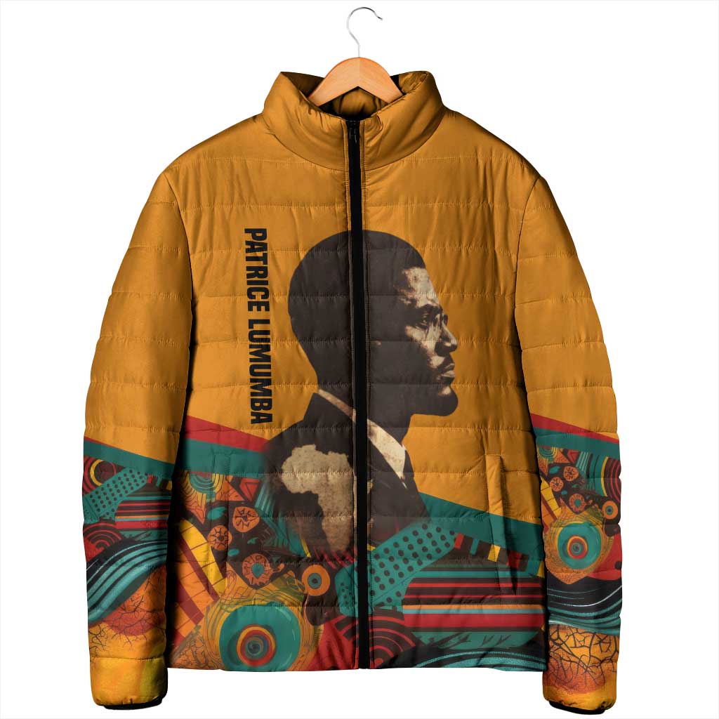 Patrice Lumumba Padded Jacket with Profile Portrait and Bold Africa Will Rise Statement - Wonder Print Shop