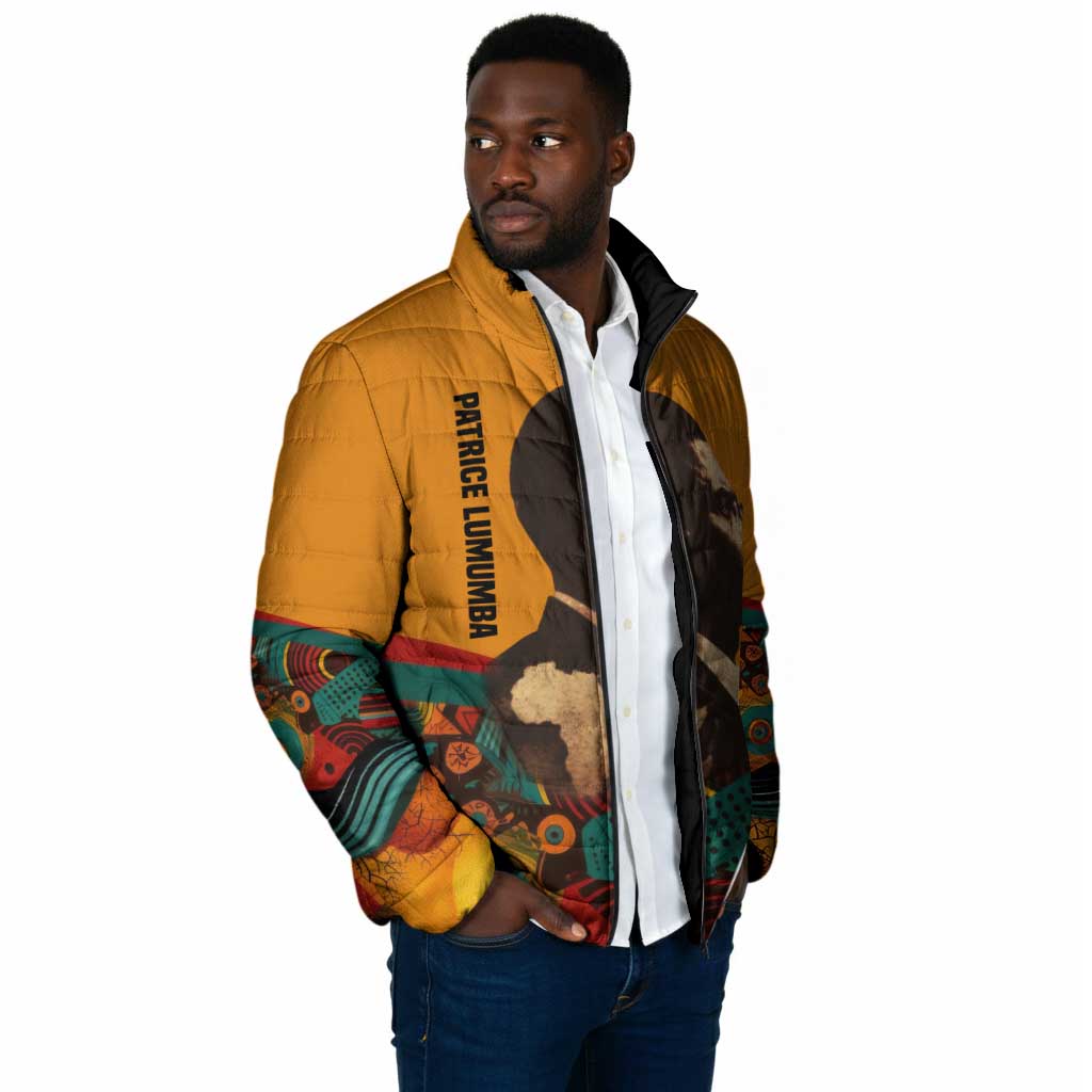 Patrice Lumumba Padded Jacket with Profile Portrait and Bold Africa Will Rise Statement - Wonder Print Shop