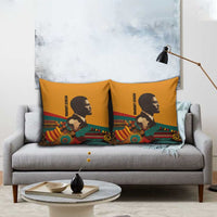 Patrice Lumumba Pillow Cover with Profile Portrait and Bold Africa Will Rise Statement - Wonder Print Shop