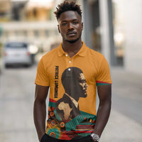Patrice Lumumba Polo Shirt with Profile Portrait and Bold Africa Will Rise Statement - Wonder Print Shop